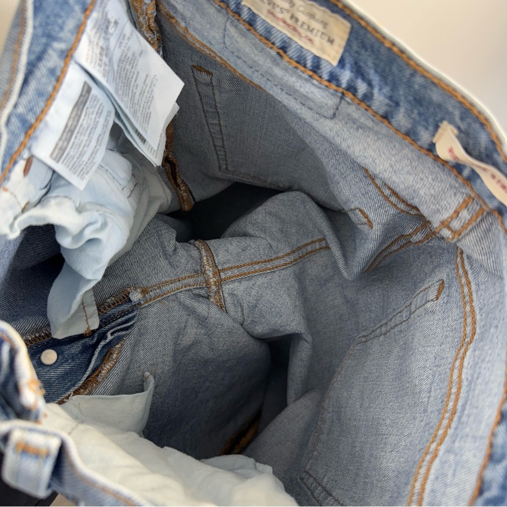 Levi's Premium Ribcage Straight Jeans Haters Gonna Hate 27 High Rise Ankle Big E - Picture 13 of 16